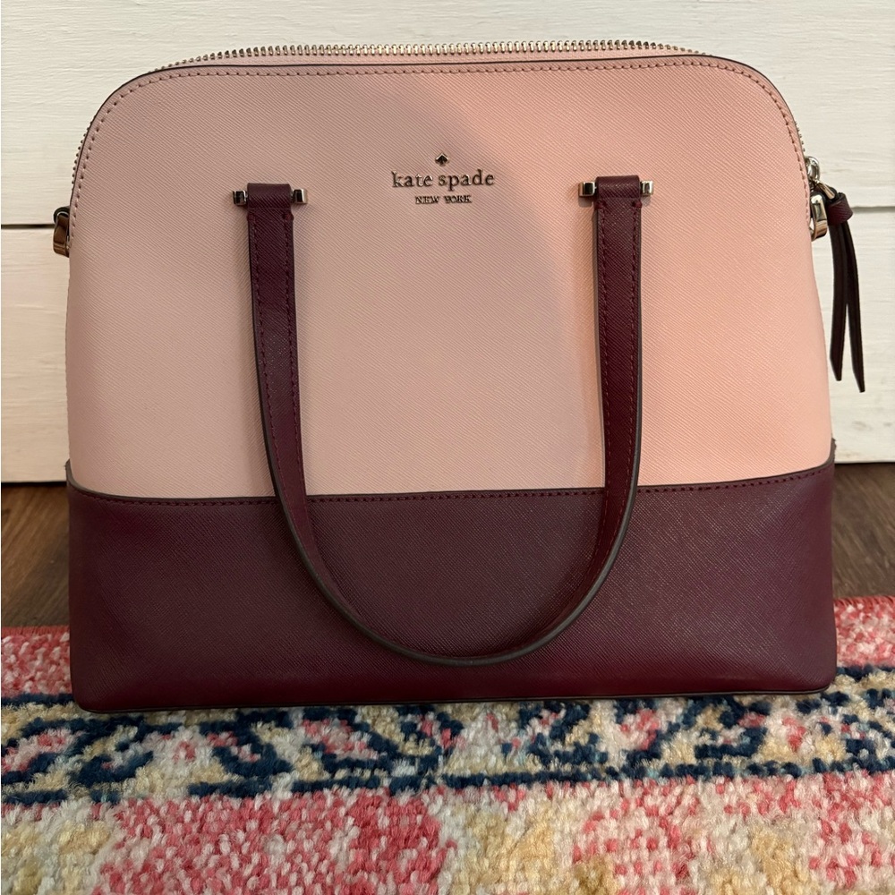 Kate Spade Two-Tone Pink and Burgundy Satchel